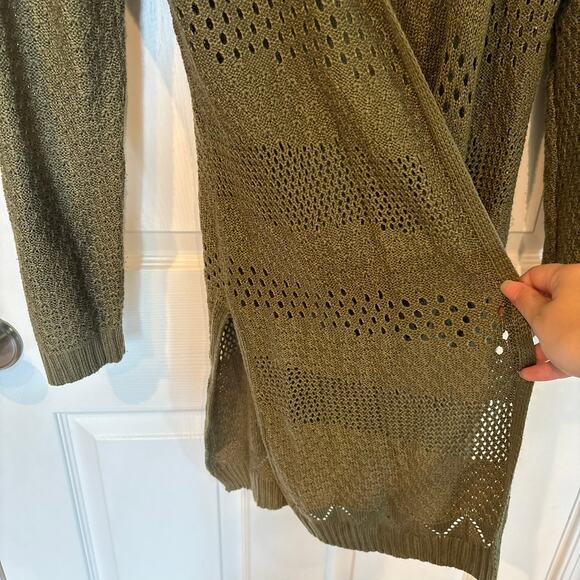 99 Jane Street Open Front Cardigan Olive Green Small - Picture 8 of 12